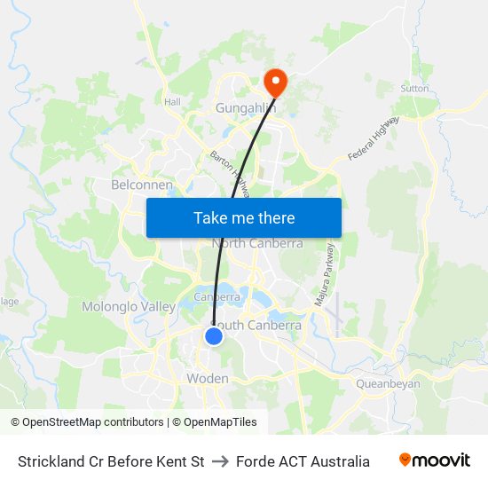 Strickland Cr Before Kent St to Forde ACT Australia map