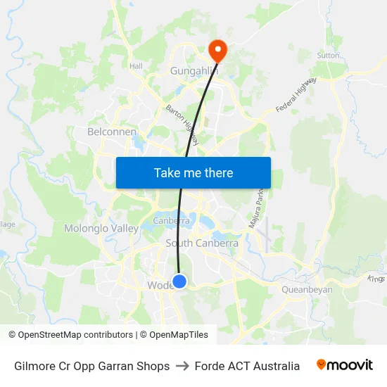 Gilmore Cr Opp Garran Shops to Forde ACT Australia map