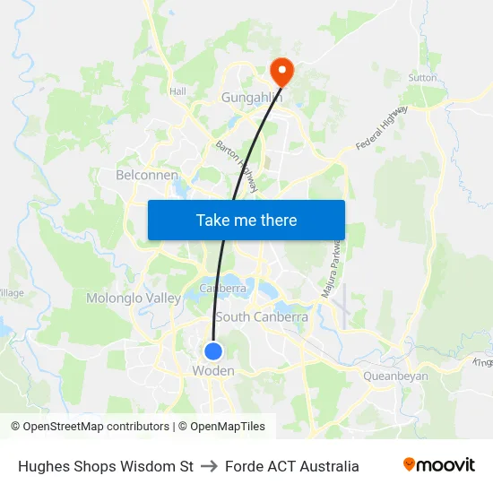 Hughes Shops Wisdom St to Forde ACT Australia map