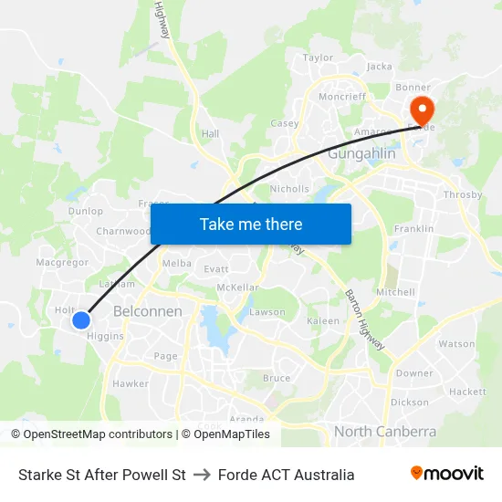 Starke St After Powell St to Forde ACT Australia map