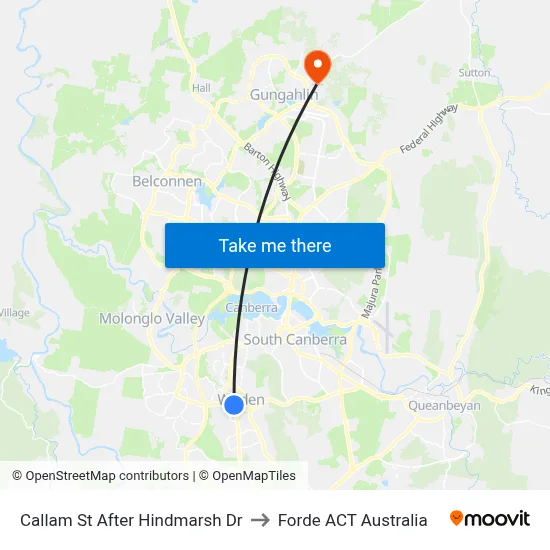 Callam St After Hindmarsh Dr to Forde ACT Australia map