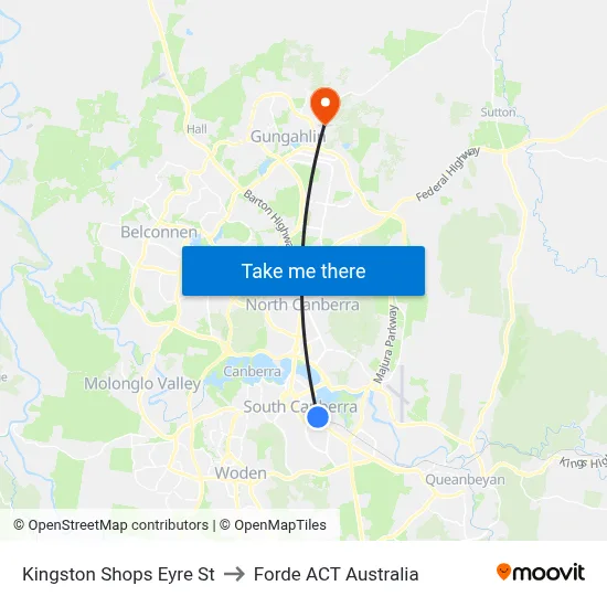 Kingston Shops Eyre St to Forde ACT Australia map