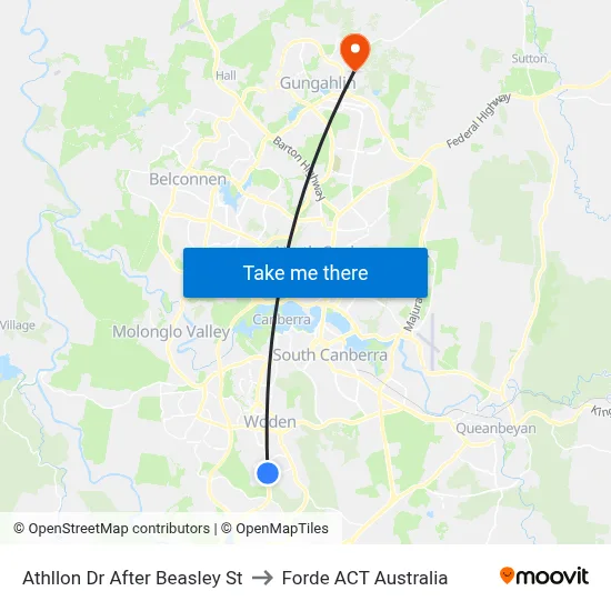 Athllon Dr After Beasley St to Forde ACT Australia map