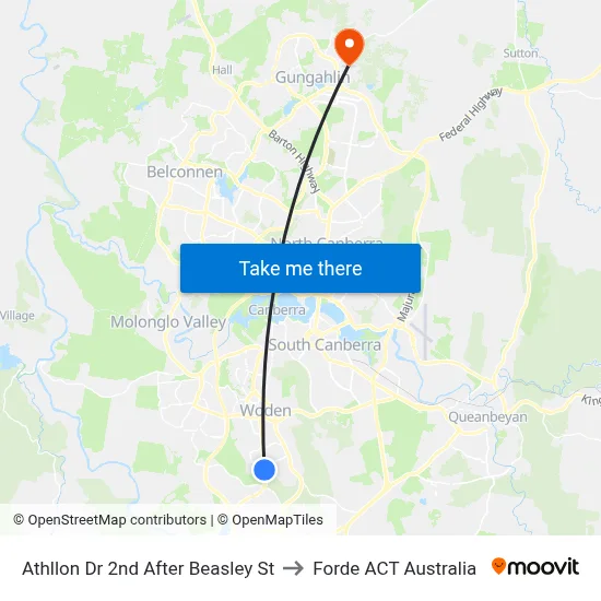 Athllon Dr 2nd After Beasley St to Forde ACT Australia map