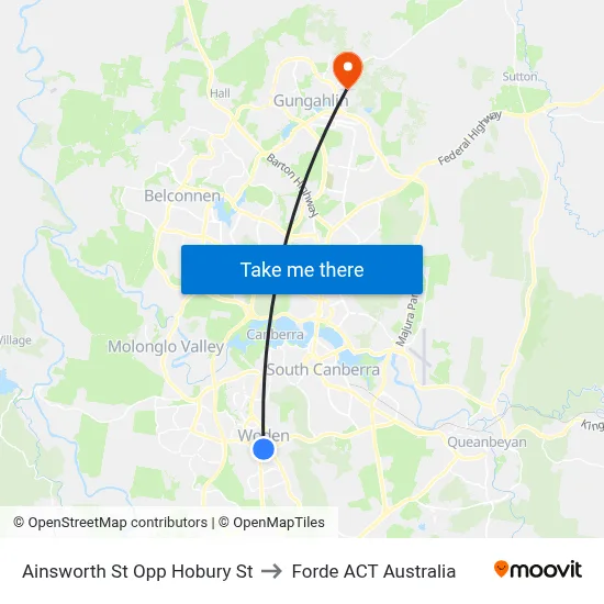 Ainsworth St Opp Hobury St to Forde ACT Australia map