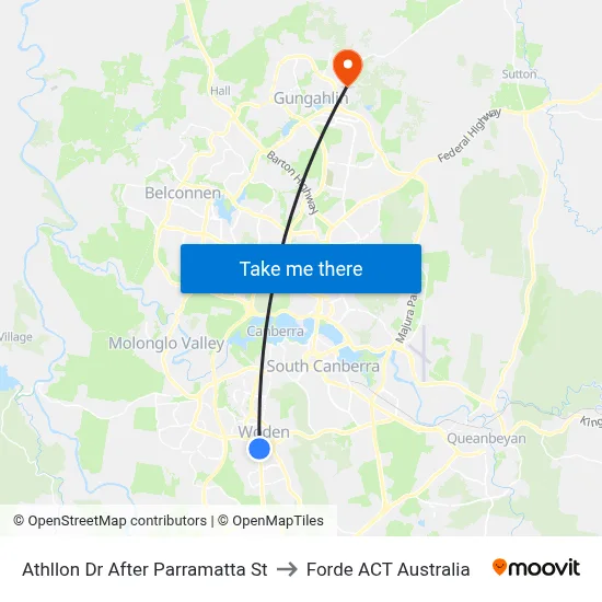 Athllon Dr After Parramatta St to Forde ACT Australia map