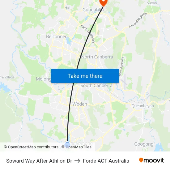 Soward Way After Athllon Dr to Forde ACT Australia map