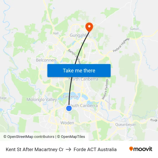 Kent St After Macartney Cr to Forde ACT Australia map