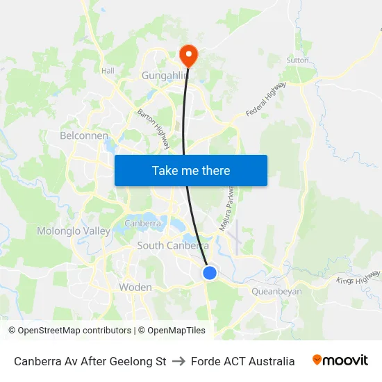Canberra Av After Geelong St to Forde ACT Australia map