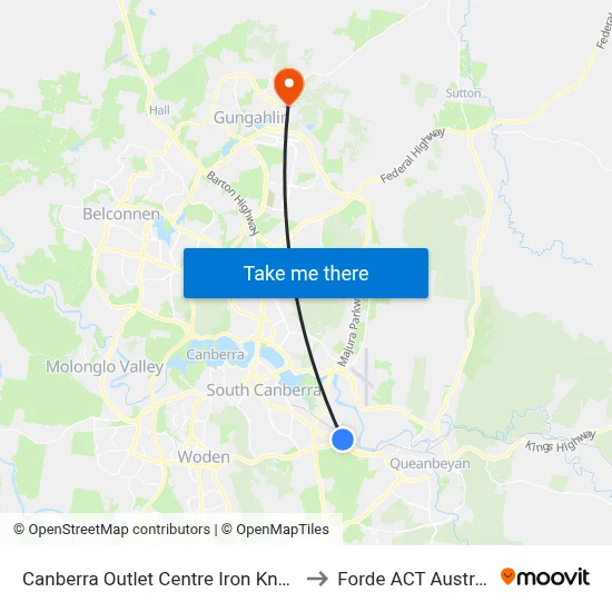 Canberra Outlet Centre Iron Knob St to Forde ACT Australia map