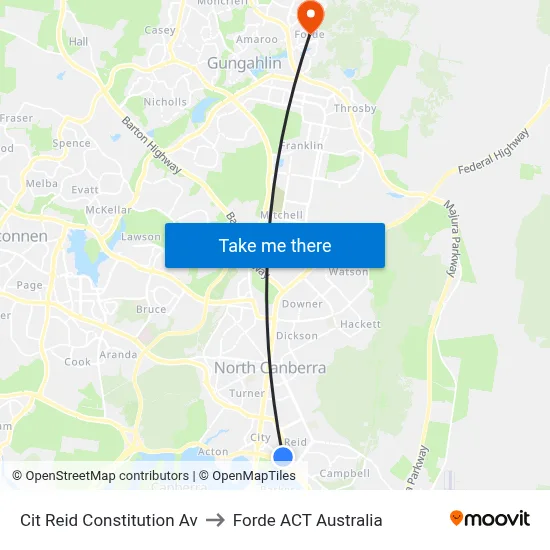 Cit Reid Constitution Av to Forde ACT Australia map
