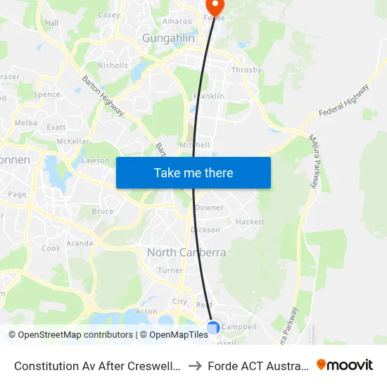 Constitution Av After Creswell St to Forde ACT Australia map