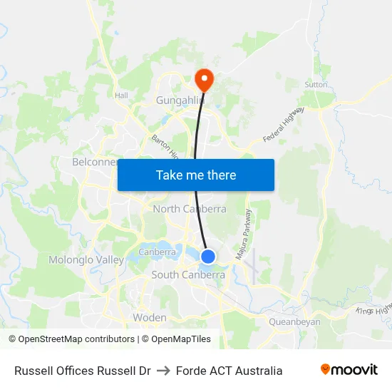 Russell Offices Russell Dr to Forde ACT Australia map