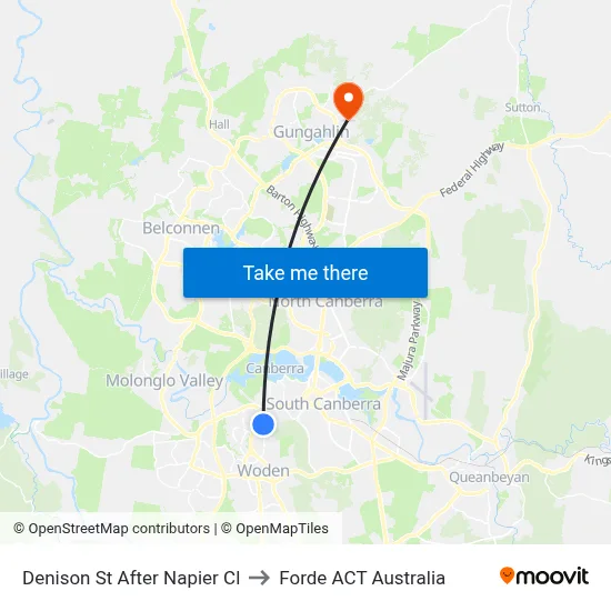 Denison St After Napier Cl to Forde ACT Australia map