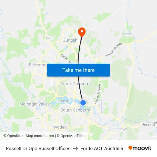 Russell Dr Opp Russell Offices to Forde ACT Australia map