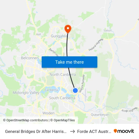 General Bridges Dr After Harrison Rd to Forde ACT Australia map