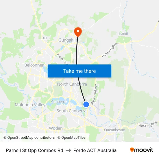 Parnell St Opp Combes Rd to Forde ACT Australia map