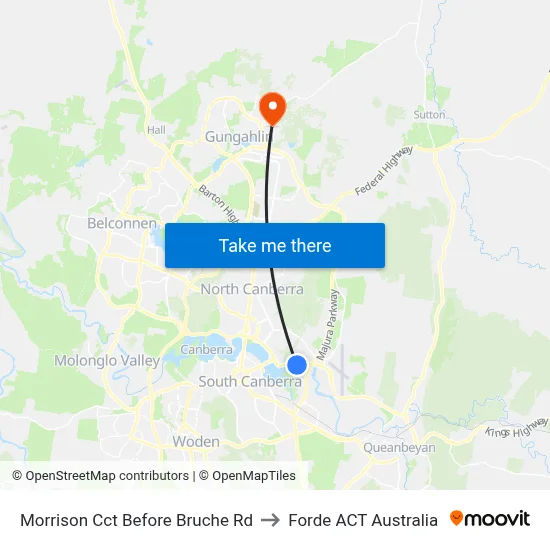 Morrison Cct Before Bruche Rd to Forde ACT Australia map