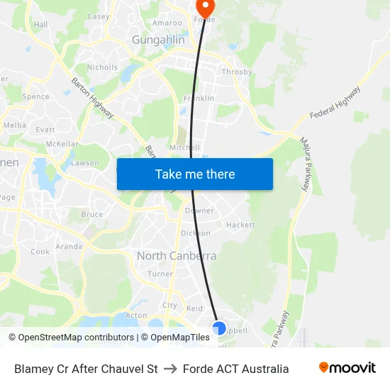 Blamey Cr After Chauvel St to Forde ACT Australia map