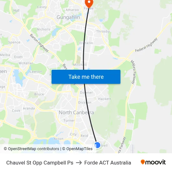 Chauvel St Opp Campbell Ps to Forde ACT Australia map