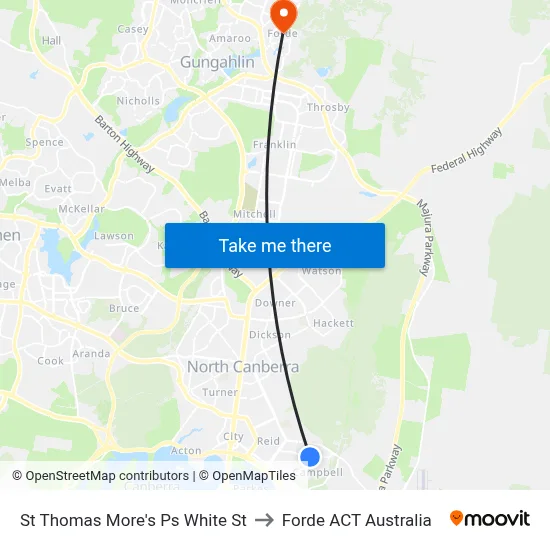 St Thomas More's Ps White St to Forde ACT Australia map