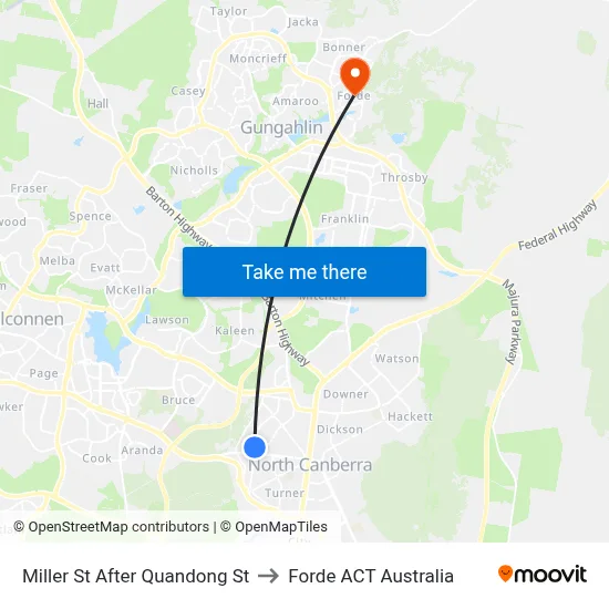 Miller St After Quandong St to Forde ACT Australia map