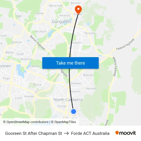 Gooreen St After Chapman St to Forde ACT Australia map