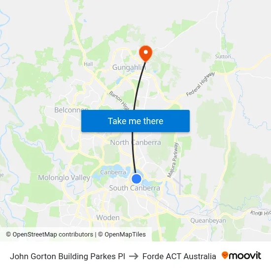 John Gorton Building Parkes Pl to Forde ACT Australia map