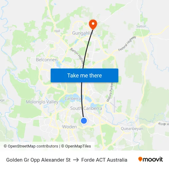 Golden Gr Opp Alexander St to Forde ACT Australia map