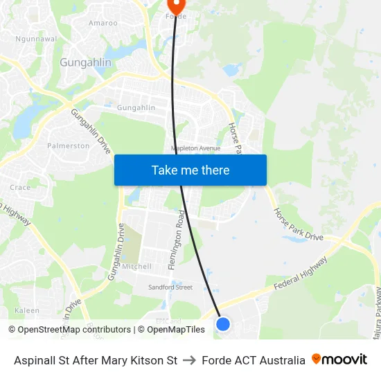Aspinall St After Mary Kitson St to Forde ACT Australia map