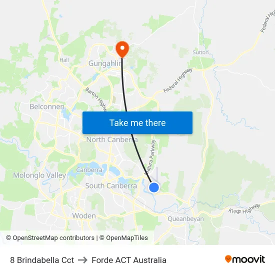 8 Brindabella Cct to Forde ACT Australia map