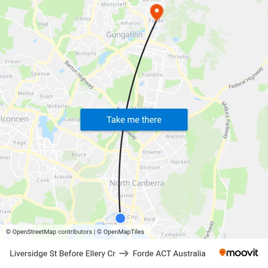 Liversidge St Before Ellery Cr to Forde ACT Australia map