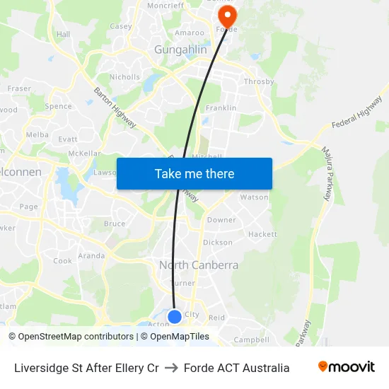 Liversidge St After Ellery Cr to Forde ACT Australia map