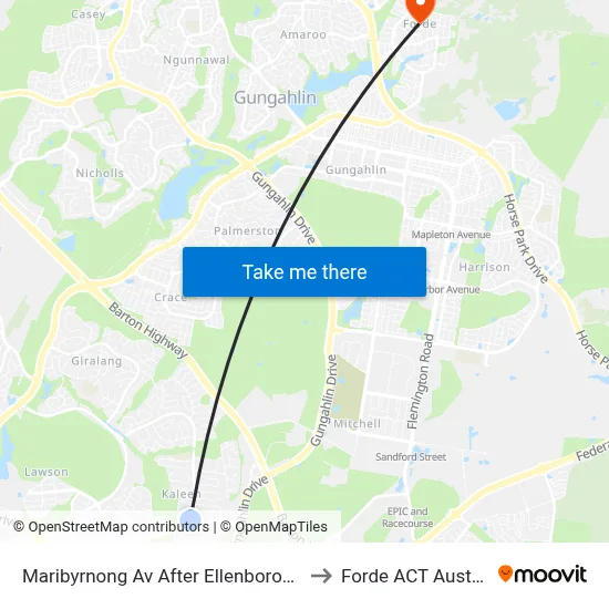 Maribyrnong Av After Ellenborough St to Forde ACT Australia map