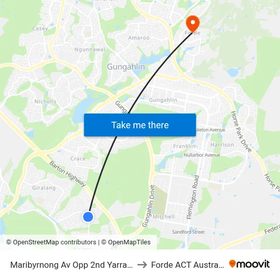 Maribyrnong Av Opp 2nd Yarra St to Forde ACT Australia map