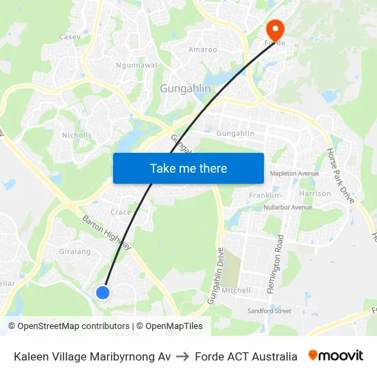 Kaleen Village Maribyrnong Av to Forde ACT Australia map