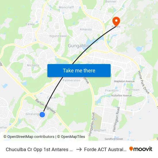 Chuculba Cr Opp 1st Antares Cr to Forde ACT Australia map