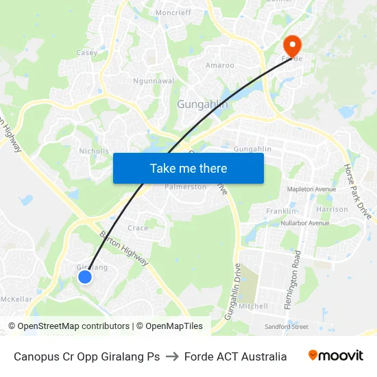 Canopus Cr Opp Giralang Ps to Forde ACT Australia map