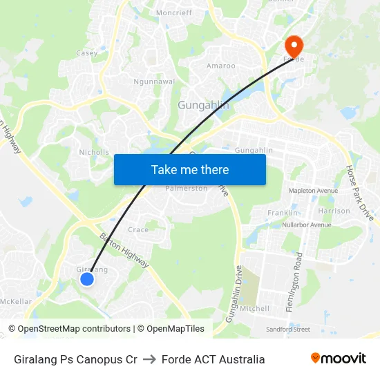Giralang Ps Canopus Cr to Forde ACT Australia map