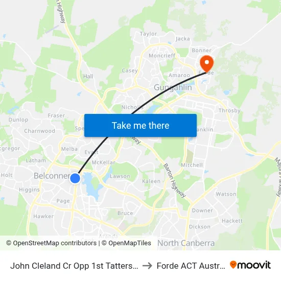 John Cleland Cr Opp 1st Tattersall Cr to Forde ACT Australia map