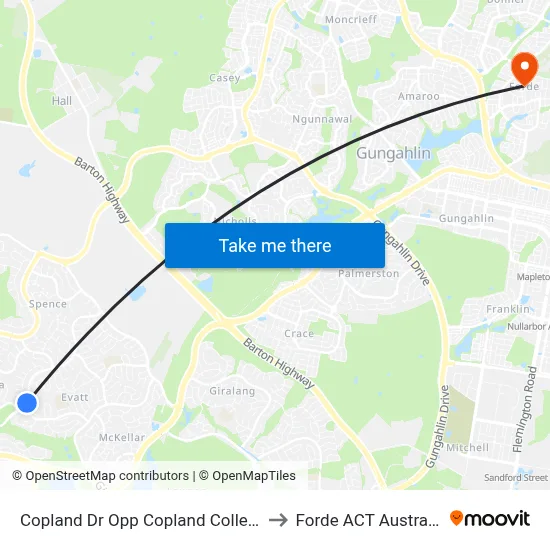 Copland Dr Opp Copland College to Forde ACT Australia map