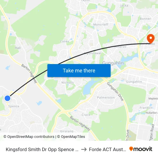 Kingsford Smith Dr Opp Spence Shops to Forde ACT Australia map