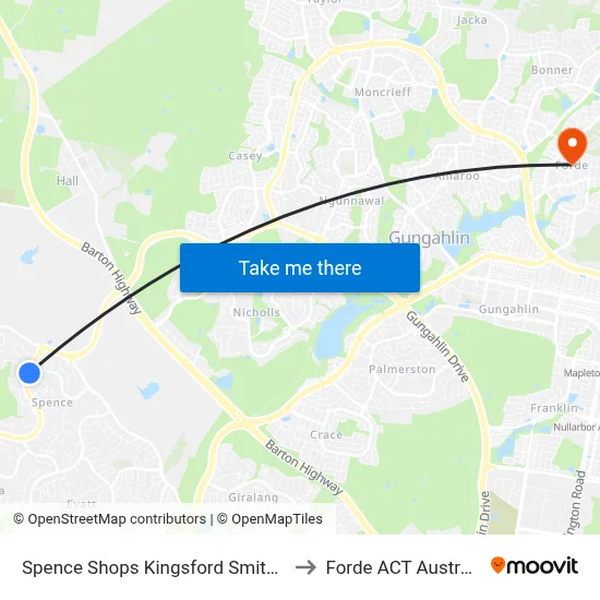 Spence Shops Kingsford Smith Dr to Forde ACT Australia map