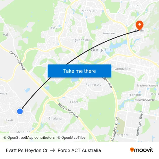 Evatt Ps Heydon Cr to Forde ACT Australia map