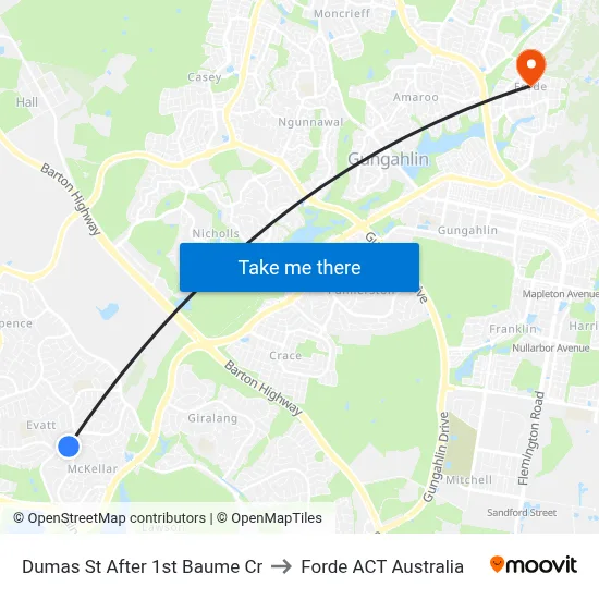 Dumas St After 1st Baume Cr to Forde ACT Australia map
