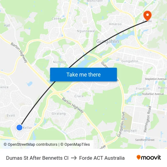 Dumas St After Bennetts Cl to Forde ACT Australia map