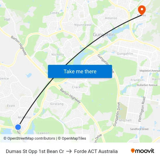 Dumas St Opp 1st Bean Cr to Forde ACT Australia map
