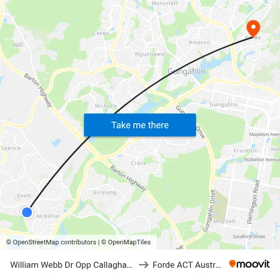 William Webb Dr Opp Callaghan St to Forde ACT Australia map