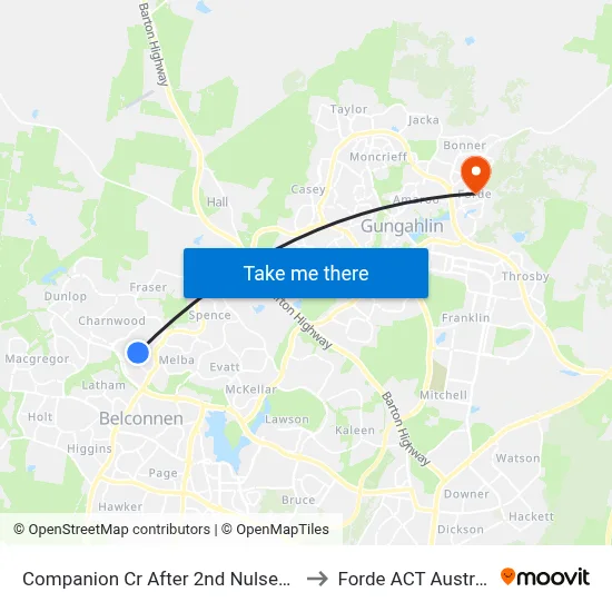 Companion Cr After 2nd Nulsen Cct to Forde ACT Australia map