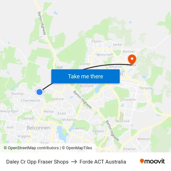 Daley Cr Opp Fraser Shops to Forde ACT Australia map